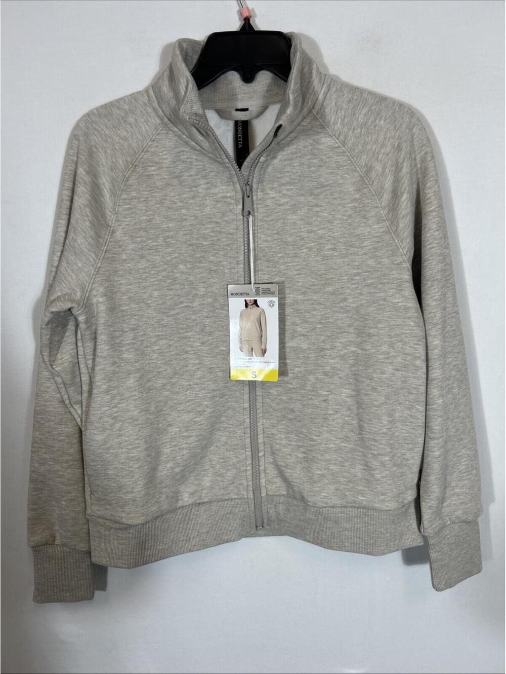 $148 Mondetta Women's Fleece Full Zip Jacket, Tan, Size S